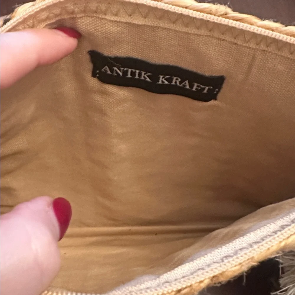 Antik Kraft Multicolor‎ Woven Clutch with Tassel
